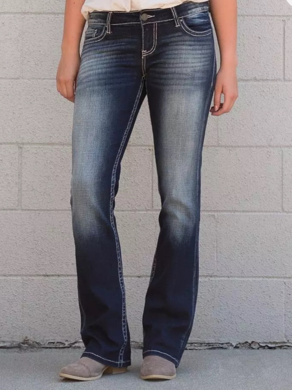 Daytrip Virgo Bootcut Jeans Size 32L Dark Wash Stretch Denim Like New